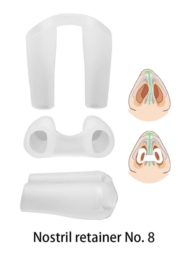 (رقم 8) مثبت الأنف نموذج قصير، مثبت الأنف رأب الأنف ورأب الأنف استعادة رأب الأنف، 100% من السيليكون العالي الدرجة، الجلد الصلد - Image 1