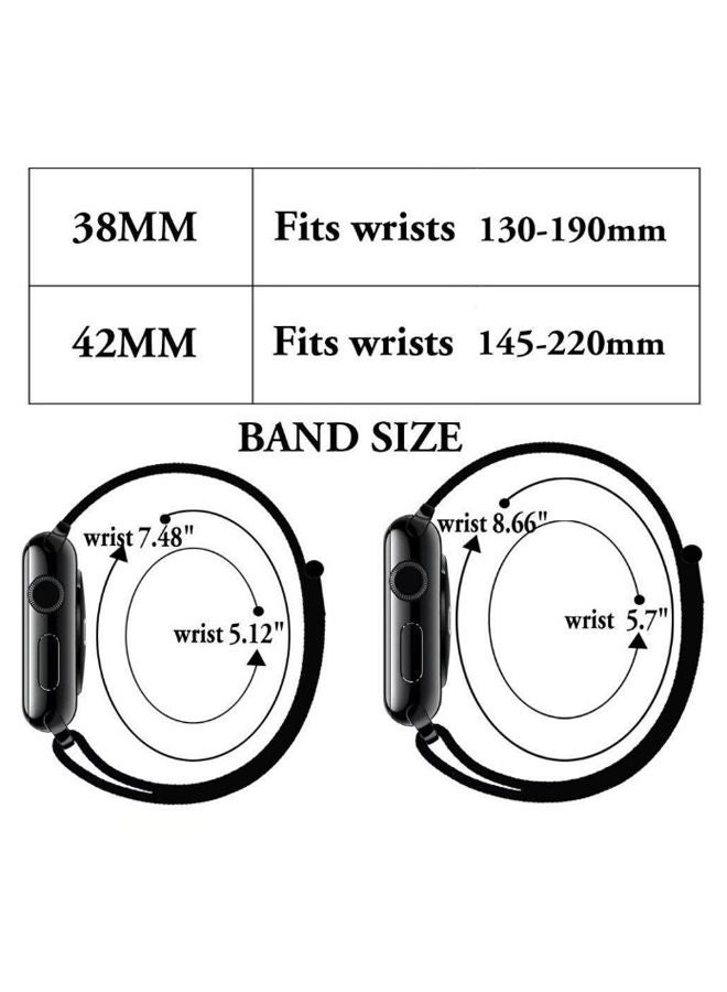NIBEMINENT Smartwatch Band For Apple Watch Series 1 2 3 42 mm Black - Image 4