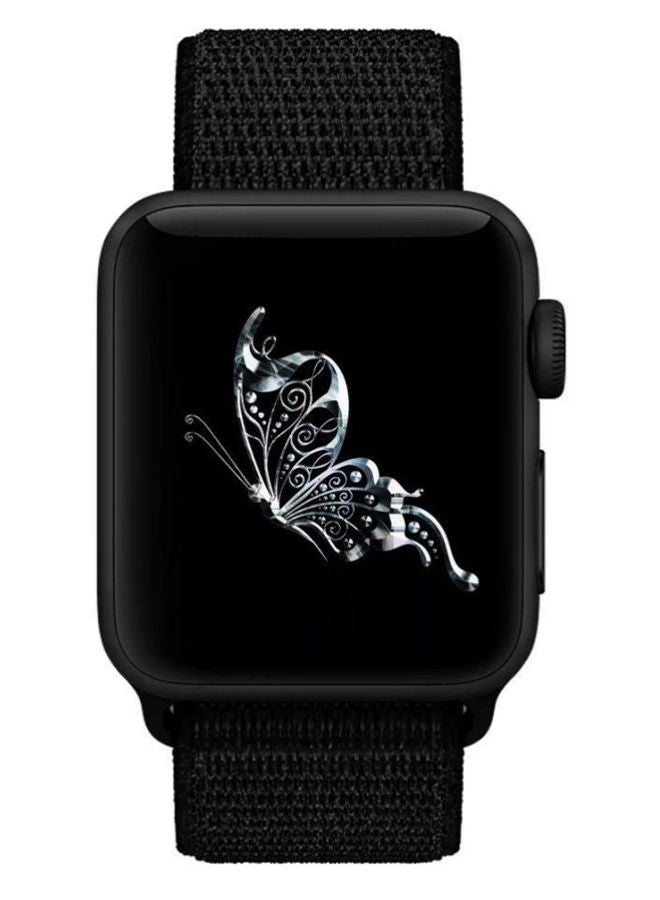 NIBEMINENT Smartwatch Band For Apple Watch Series 1 2 3 42 mm Black - Image 3