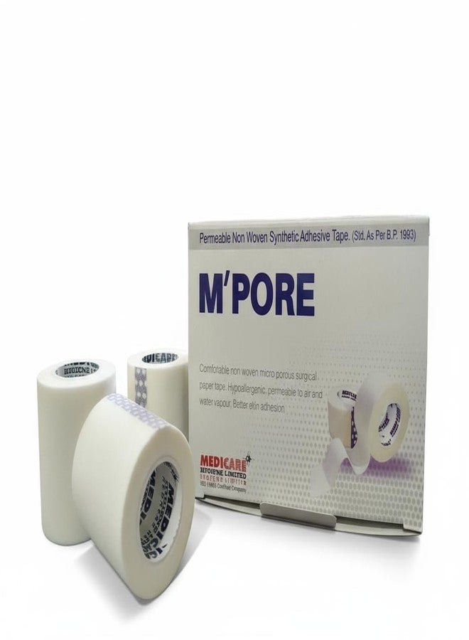 MEDICARE M'PORE Adhesive Paper Tape | Hypoallergenic Microporous Surgical Tape | Skin Friendly | Easy to Tear & Breathable | (2 Inch X 9 M) - Image 1