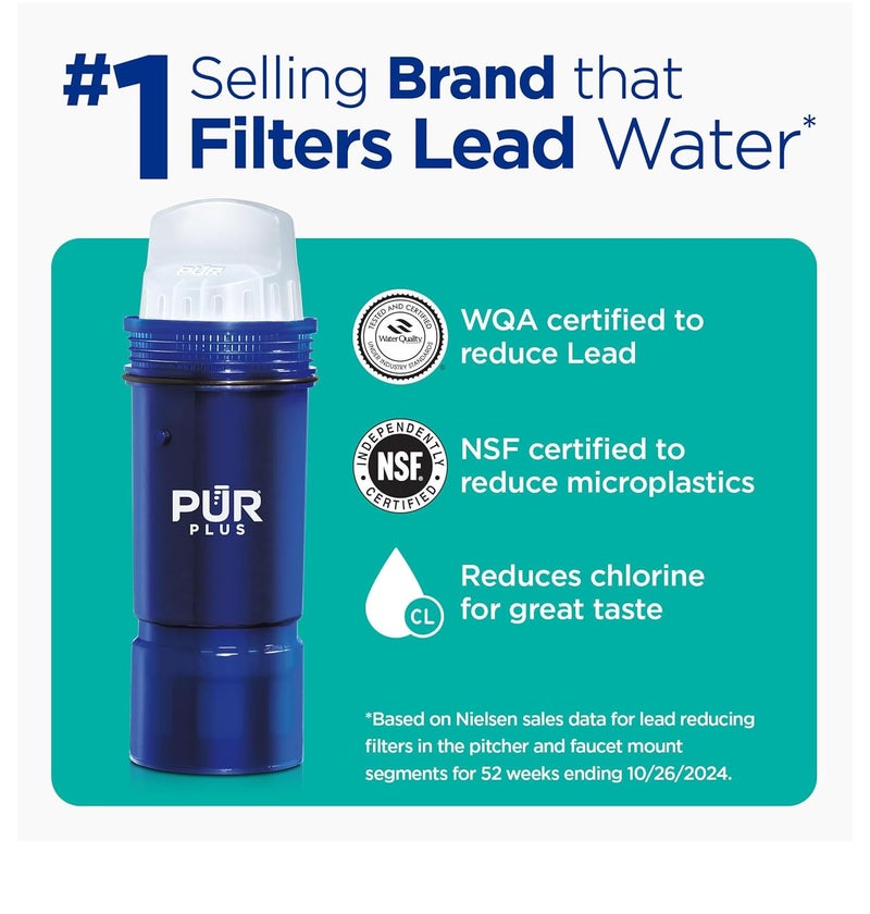 Pur PLUS 30-Cup Water Filter Dispenser with 1 Lead-Reducing PLUS Filter, Dishwasher Safe, Powerful Filtration, Large Capacity with Slim, Space-Saving Design, White (DS1811Z) - Image 3