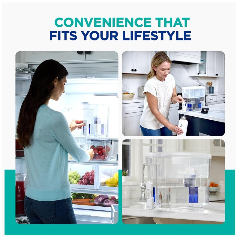 Pur PLUS 30-Cup Water Filter Dispenser with 1 Lead-Reducing PLUS Filter, Dishwasher Safe, Powerful Filtration, Large Capacity with Slim, Space-Saving Design, White (DS1811Z) - Image 5