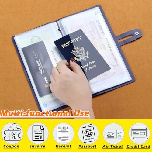Romozi Daily Receipt Organizer,Coupon Organizer with 20 Pockets, Multi-Purpose Receipt Holder with Credit Card Holder, Wallet Style Coupon Holder Prevent Loss or Damage of Receipts and Coupons (Blue) - Image 2