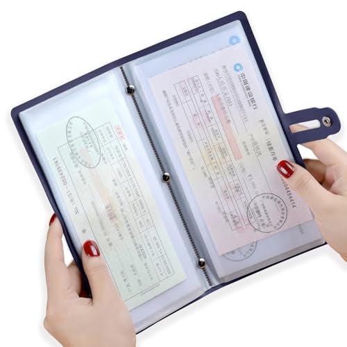 Romozi Daily Receipt Organizer,Coupon Organizer with 20 Pockets, Multi-Purpose Receipt Holder with Credit Card Holder, Wallet Style Coupon Holder Prevent Loss or Damage of Receipts and Coupons (Blue) - Image 1