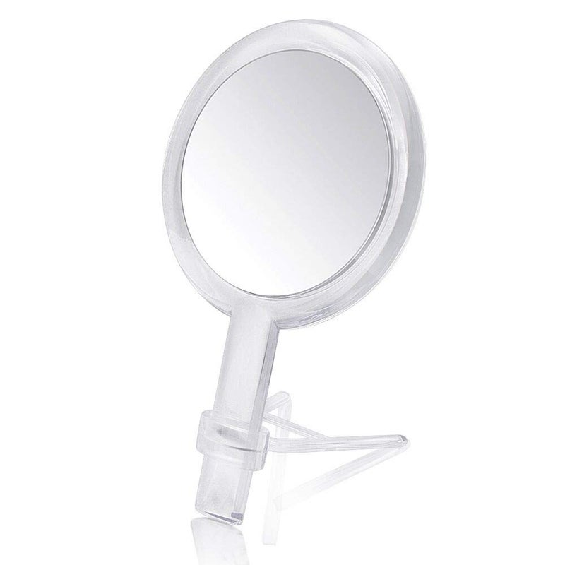 Gotofine Double Sided 1x - 7X Magnification Hand Held Makeup Mirror with Adjustable Stand,Clear (7X) - Image 1