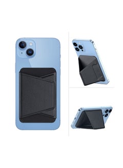 Magnetic Wallet Stand, Card Holder for iPhone Wallet Kickstand 3-Card Storage Wallet Vagen Leather Design iPhone Wallet for Apple iPhone 14/13/12 pro max, Compatible with Mag Safe Accessories(Black )