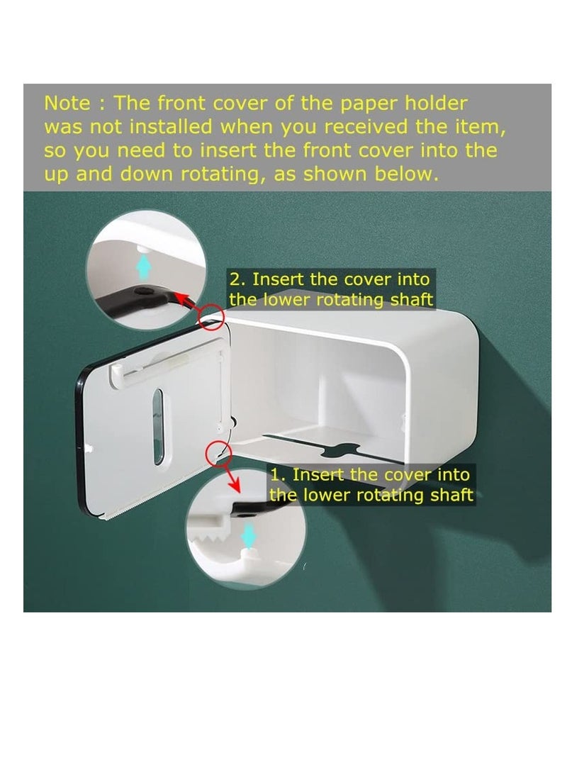 Excefore - Folded Hand Towel Dispenser for Bathroom, Pet Proof Plastic TP Tissue Holder, Visualization Paper Towel Holder, Outdoor Waterproof Toilet Paper Holder, Full Cover Adhesive Mounted - Image 1