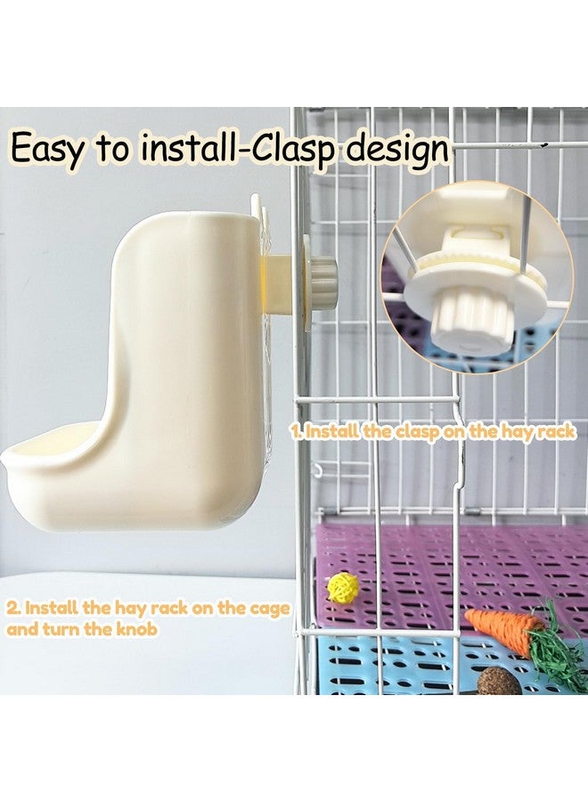 Hamiledyi 2PCS Rabbit Hay Feeders Rack 2 in 1 Guinea Pig Food Feeder Indoor Feeder for Rabbit Bunny Chinchilla Hamster (Blue+White) - Image 5