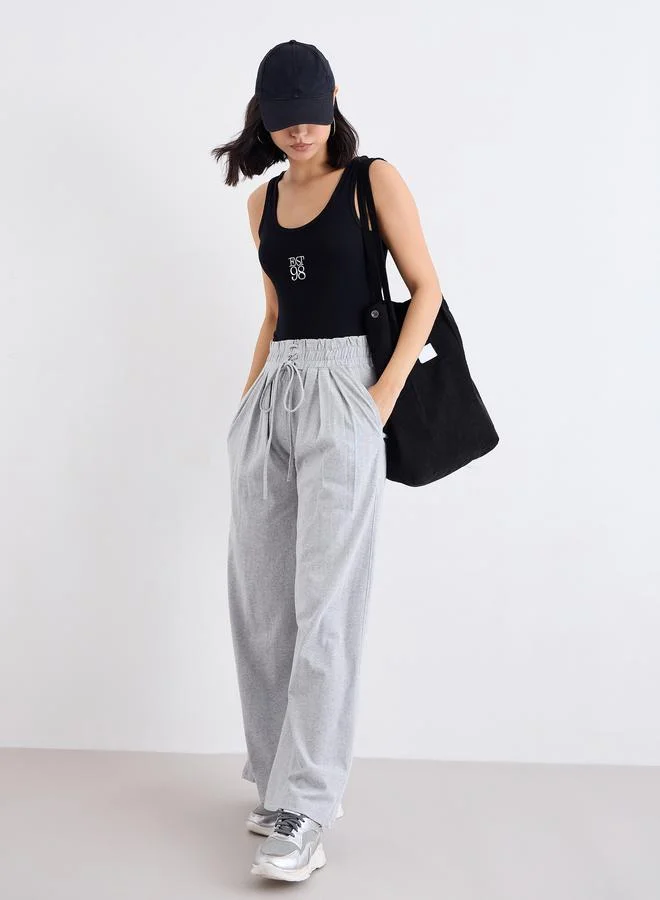 Women Grey Wide Leg Joggers