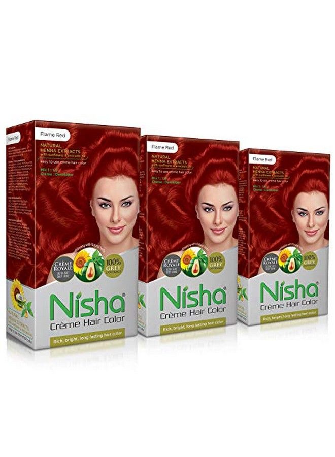 Nisha Cream hair color (150 ml;each) with Rich Bright Long Lasting Shine Hair Color NO AMMONIA Cream FORMULA smooth care for your precious hair! v (Pack of 3) - Image 1