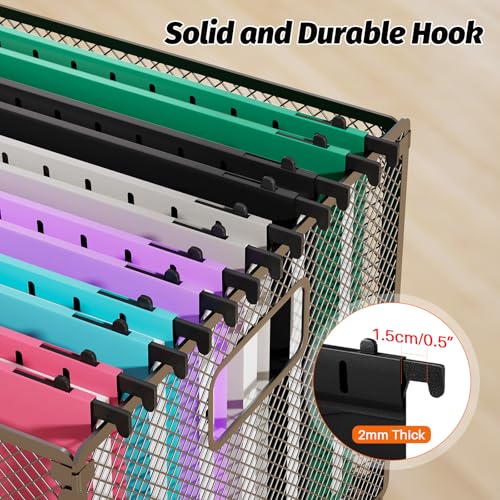SHUTEX Extra Capacity Plastic Hanging File Folders,12 Pack Reinforced Hang Folder,Heavy Duty 1 Inch Expansion,Filing Cabinet Folders Letter Size for Bulk Files/Medical Charts (No Sealed, Assorted Colors) - Image 4