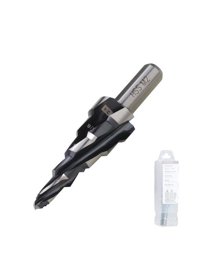 Jerax tools 1/4 to 3/4 Inch Step Drill Bit, M2 High Speed Steel Drill bits for Hole Drilling in Extra Thick Material/Panel/Plate, Stainless Steel, Copper, Aluminum, Wood, Plastic - Image 1