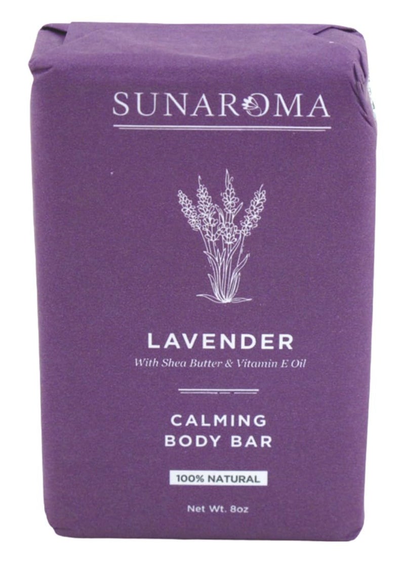 Sunaroma Soap Bar Lavender Shea + Vitamin E Oil 8 Ounce (Pack of 6)