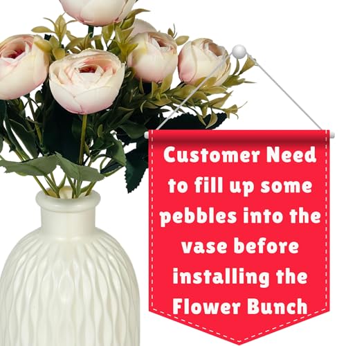 Dekorly Artificial Peonies Silk Flowers, Faux Peony Bouquet Florals Arrangements for Farmhouse Home Boho Wedding Table Centerpiece Bulk Flower | Height : 33CM | Vase Included | Color : Pink - Image 5