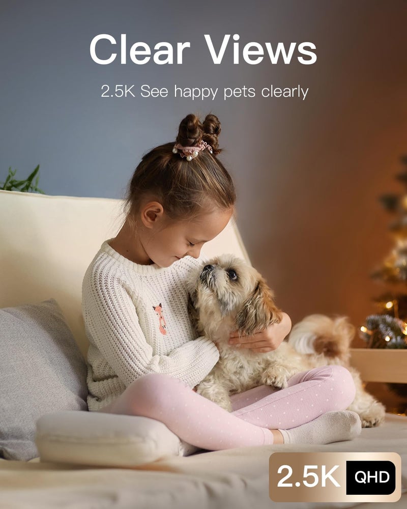 VIMTAG 2.5K QHD Indoor Security Camera, Pet/Dog/Cat/Baby Cam, 2.4G&5Ghz Wireless WiFi, Pan/Tilt Home Camaras Monitor with Night Vision, Phone App, Audio, Motion Detection and Cloud & SD Card Storage - Image 3