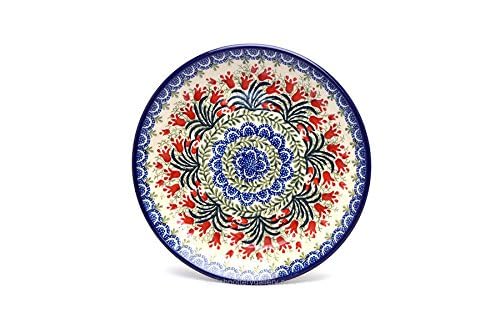 Polish Pottery Gallery Polish Pottery Plate - Salad/Dessert (7 3/4") - Crimson Bells - Image 2