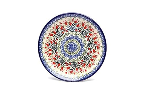 Polish Pottery Gallery Polish Pottery Plate - Salad/Dessert (7 3/4") - Crimson Bells - Image 1
