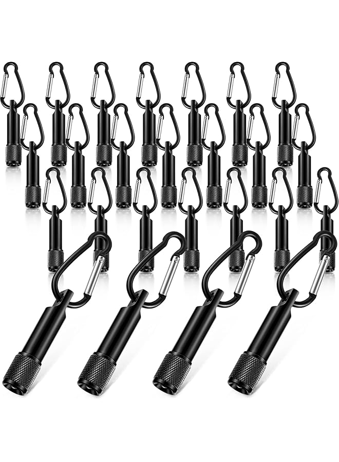 KASTWAVE 25 Pack Mini LED Keychain Flashlight Mini Keychain Flashlights Bulk with Carabiner Pocket Keychain Flashlight High Lumen EDC Handheld Flashlight for Camping Hiking Outdoor Activity (Black) - Image 1