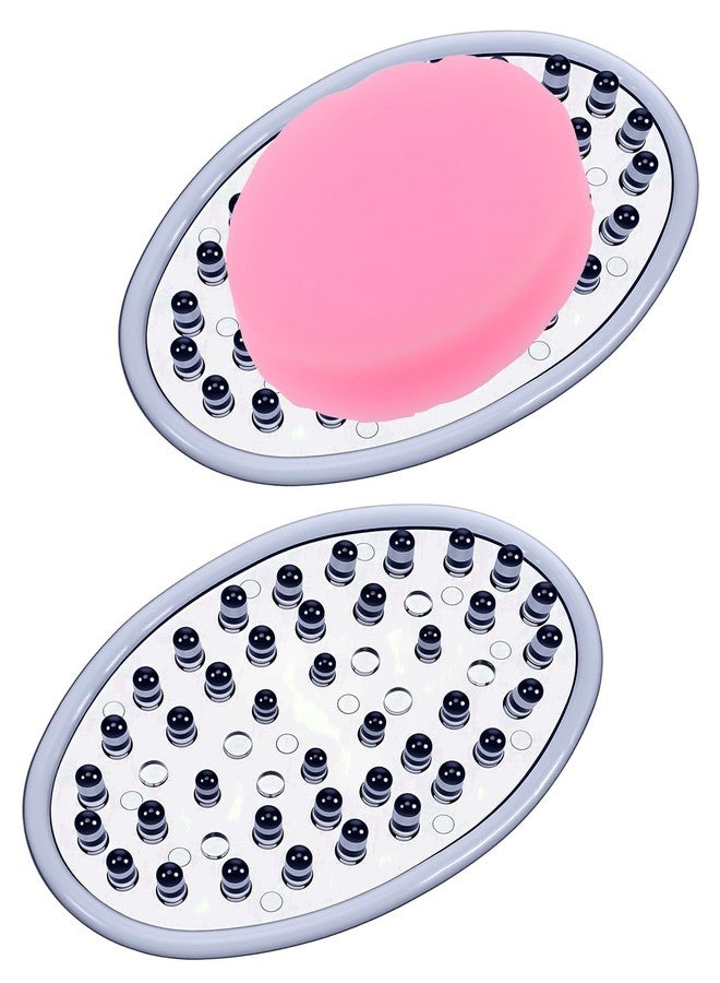 Thrymme 2PCS Silicone Soap Holder, Clear Black Silicone Soap Dish for Shower with Drain Holes, Bar Soaps Saver for Bathroom, Kitchen & Countertop(4.7 x 3.2 x 0.7 Inch) - Image 1