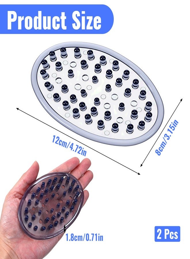 Thrymme 2PCS Silicone Soap Holder, Clear Black Silicone Soap Dish for Shower with Drain Holes, Bar Soaps Saver for Bathroom, Kitchen & Countertop(4.7 x 3.2 x 0.7 Inch) - Image 2