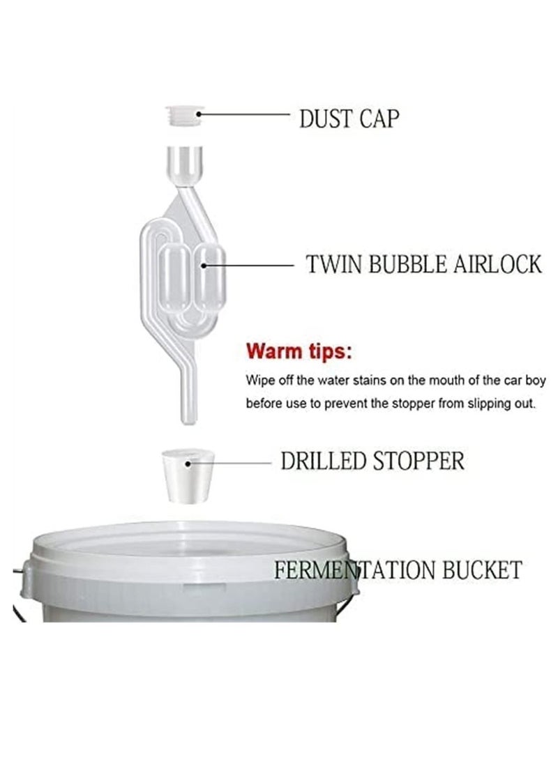 Y&D - 3 Pack S-Shape Airlock for Fermentation with Stoppers Bubble Sealing Valve Home DIY - Image 1