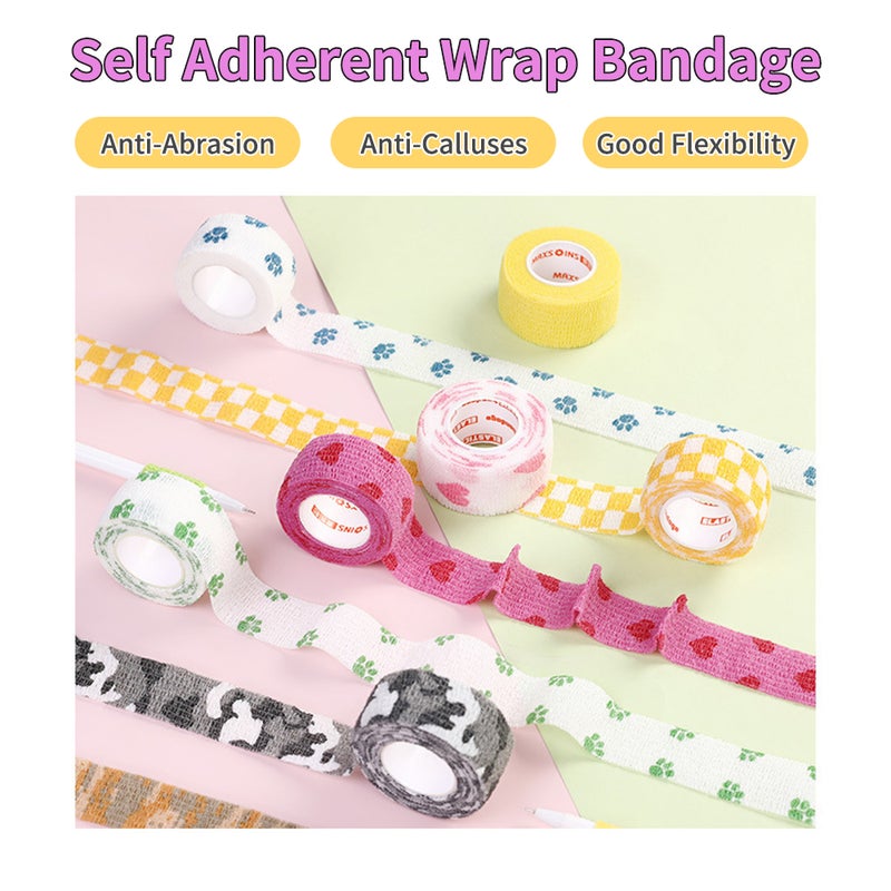 1 Rolls Self Adherent Cohesive Wrap Bandage Non-Woven Bandage Calluses-Proof Breathable 1.0 Inch x 5 Yards for School Students - Image 5