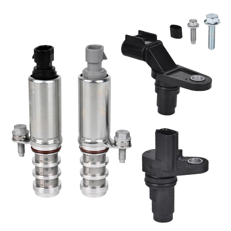 Intake Exhaust Camshaft Position Actuator with Camshaft Sensor and Engine Crankshaft Sensor Kit Compatible with Bui ckChevyGMCPontiacSaturn 20L 22L 24L OE 12655421 12655420 917720 907799