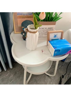 DubaiGallery Side Table Modern Small Coffee Table Corner Table Living Room Table Bedside Table Sofa Side Table Snack Laptop Table with Round Tray  - Image 2