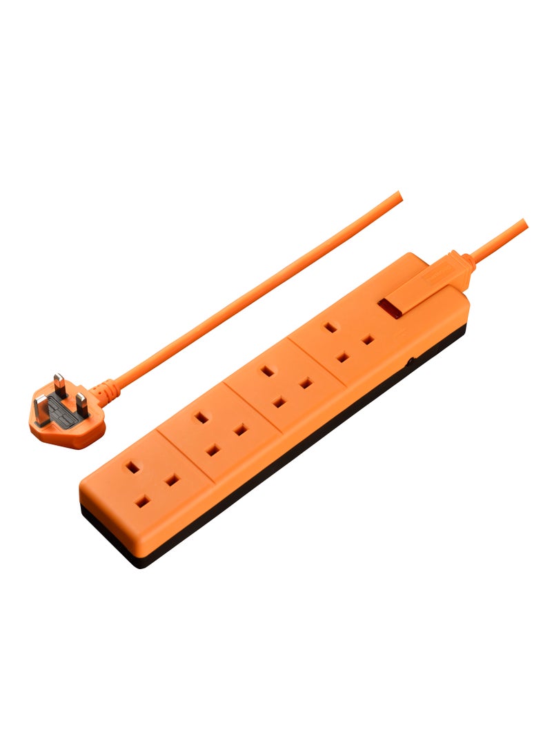 MASTERPLUG Masterplug Permaplug Four Socket Extension Lead WIth Power Indicator 5 Metres Orange  - Image 1