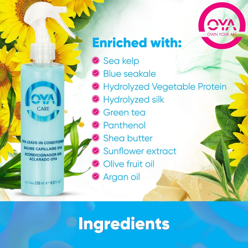 OYA Leave In Hair Conditioner - 236 ml - For Natural, Color Treated, Frizzy, and Curly Hair - Detangle, De-Frizz, and Hydrate - Leave-In Conditioner Safe for all Hair Types - Sulfate and Paraben Free - Image 2