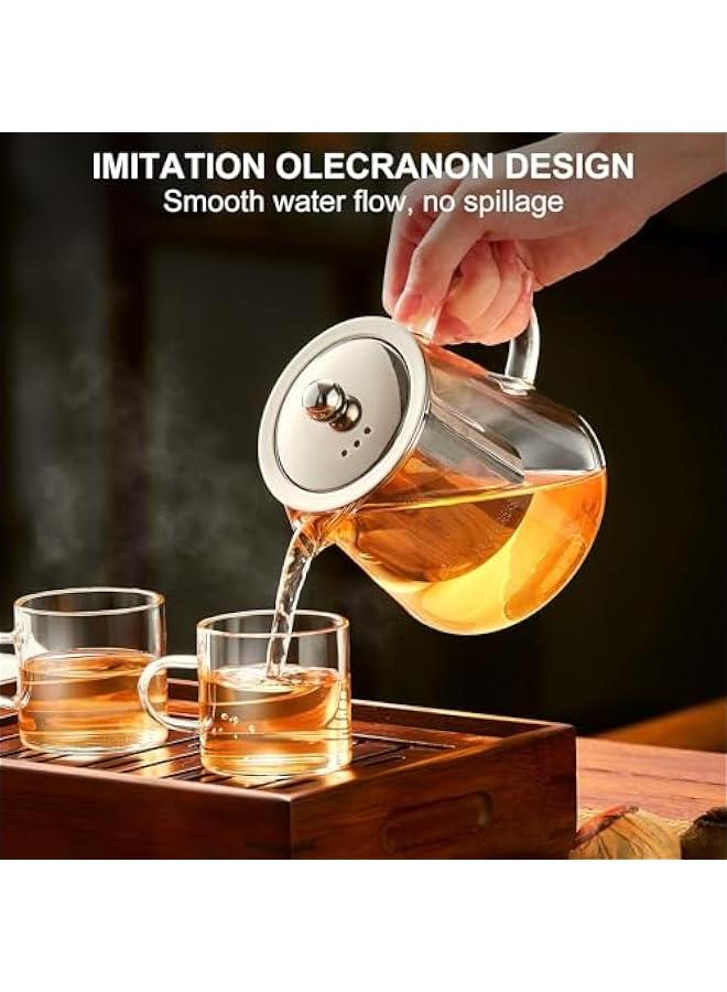 HOOKOR Glass Teapot with Infuser Tea Pot,950ml Glass Teapot Kettle with Stainless Steel Removable Infuser,Safe Blooming,Tea Kettle,for Blooming Tea & Loose Leaf Tea,Microwave & Stovetop Safe - Image 5