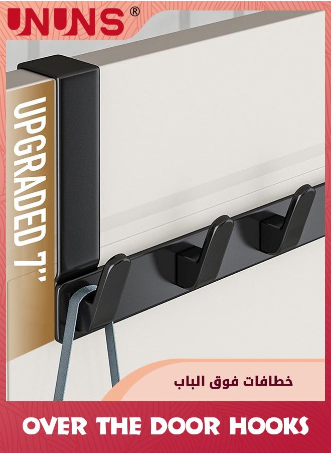 UNUNS خطافات فوق الباب، 6 خطافات لتعليق الباب، خطافات تنظيم ديكور للملابس والمعطف والقبعة والحزام والمناشف  - Image 2