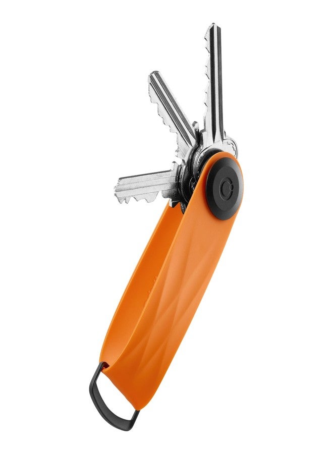 Orbitkey Active Key Organizer Lite - Durable Holder with Elastic Polymer Band, Carabiner Ring & Secure Locking Mechanism - Slim Pocket-Friendly Keychain for Everyday Carry & Travel (Tangerine) - Image 1
