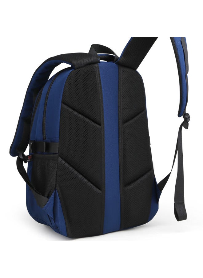 Edison Junior High School Backpack Waterproof Large Capacity Double Shoulder Bag Elementary School High Grade Burden Reduction Backpack L796-3 Dark Blue - Image 3