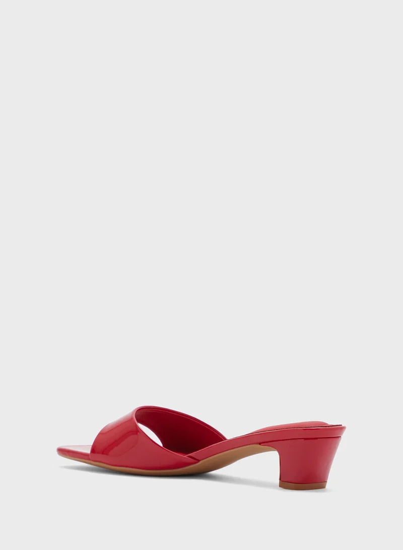 ELLA Patent Mule Heel Sandal