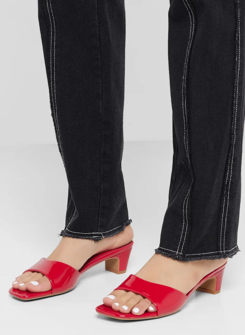 ELLA Patent Mule Heel Sandal