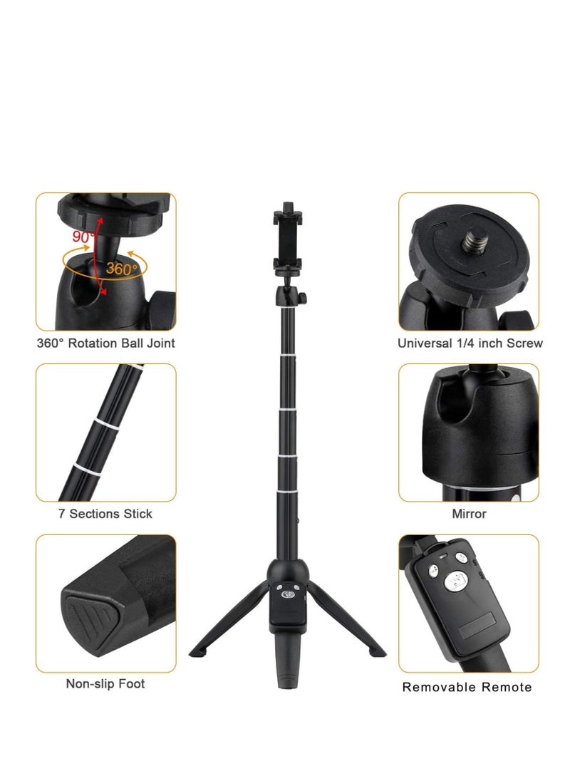 Raxoom Selfie Stick Tripod, Portable 40 inch Aluminum Alloy Extendable Phone Tripod with Bluetooth Remote, Compatible with iPhone 15 14 13 Samsung Huawei (ELT-TR-1A) - Image 3