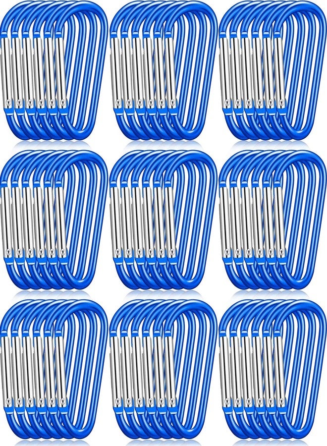 Shimeyao 180 Pcs 1.8" Small Aluminum Clip Keychain Buckle Clip Bulk Mini Aluminum D Ring Shape Small Lock Spring Snap Hook(Blue) - Image 1