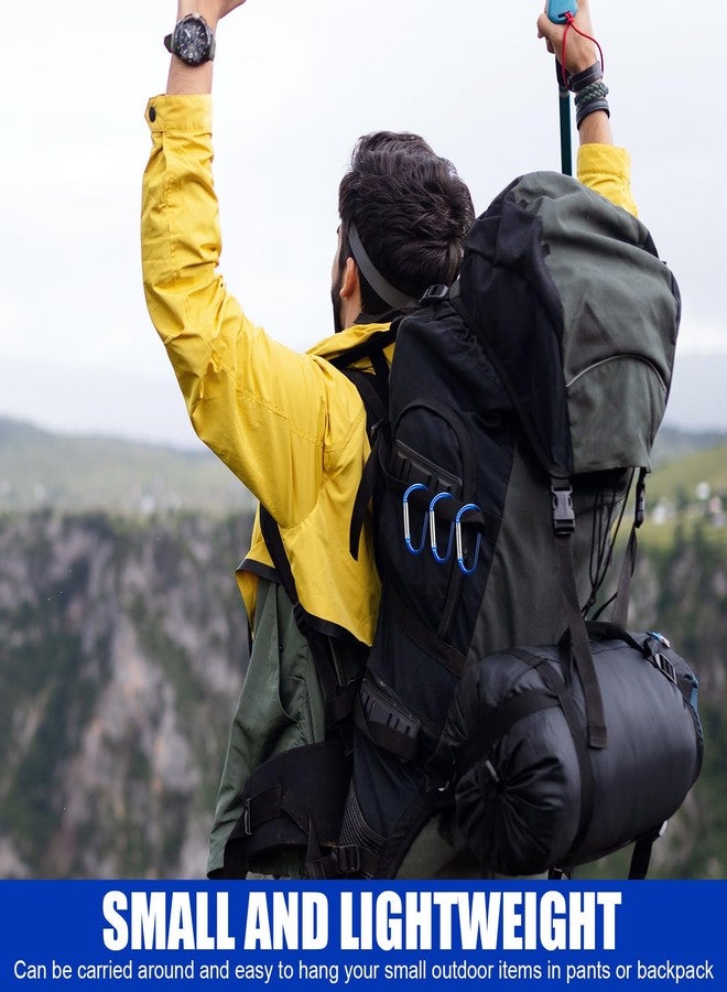 Shimeyao 180 Pcs 1.8" Small Aluminum Clip Keychain Buckle Clip Bulk Mini Aluminum D Ring Shape Small Lock Spring Snap Hook(Blue) - Image 5