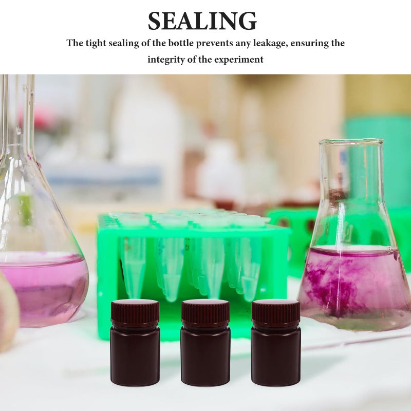6pcs 30ml Brown Wide Mouth Reagent Bottles With Caps Acid Base Resistant Lab Sample Storage Containers - Image 4