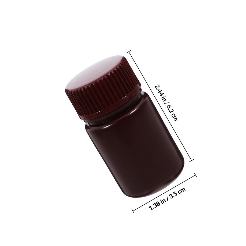 6pcs 30ml Brown Wide Mouth Reagent Bottles With Caps Acid Base Resistant Lab Sample Storage Containers - Image 3