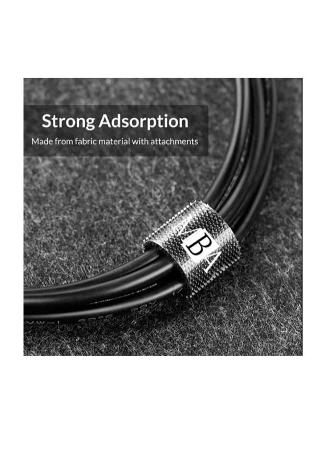 erorex - MBA Cable Management, Fastening Tape Cord Organizer Sticky Strips Hook & Loop Reusable wire ties and Flexible Wire organizer for Computer, TV, Power and Other Cables - Black 5 Meter - Image 1