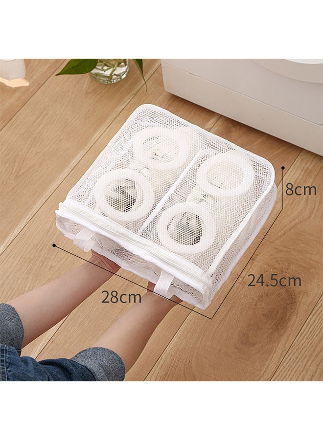 3 Pieces Laundry Bag for Shoes, Durable Reusable Zippered Shoes Washing Mesh Bags, Polyester Storage Hanging Bags, Washer and Dryer Safe, for Sneaker, Running Shoes, Footwear, Socks - Image 3