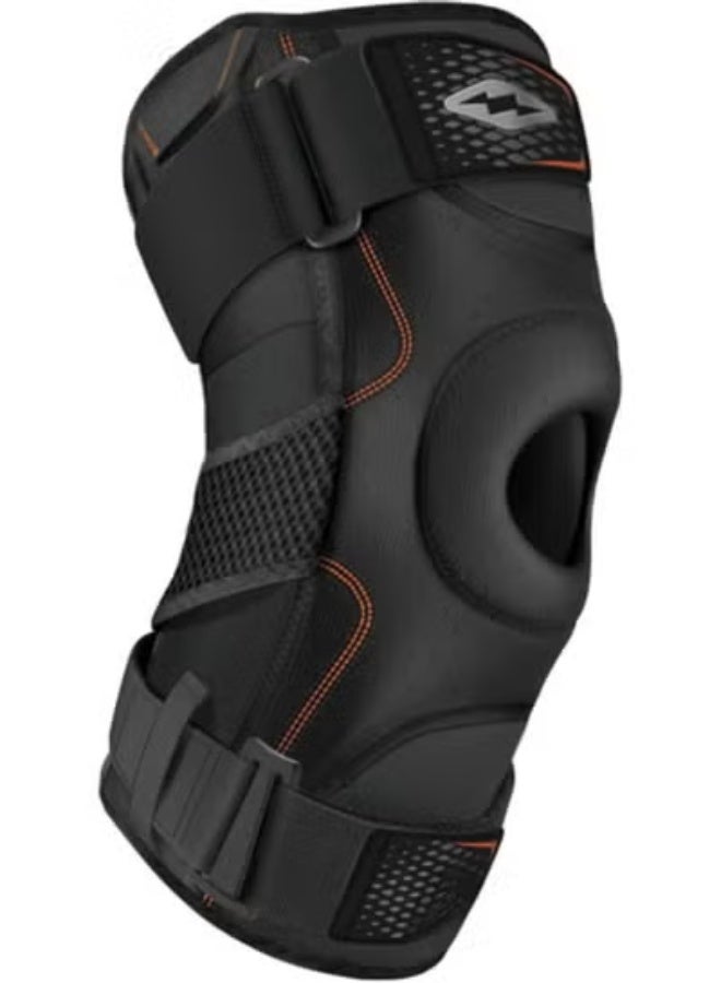 دعامة الركبة بمفصلات مزدوجة Shock Doctor 872 - مثبت جانبي احترافي - أقصى دعم للأربطة والغضروف - نيوبرين يسمح بالتنفس (أسود، مقاس L) - للكبار من الجنسين - Image 1
