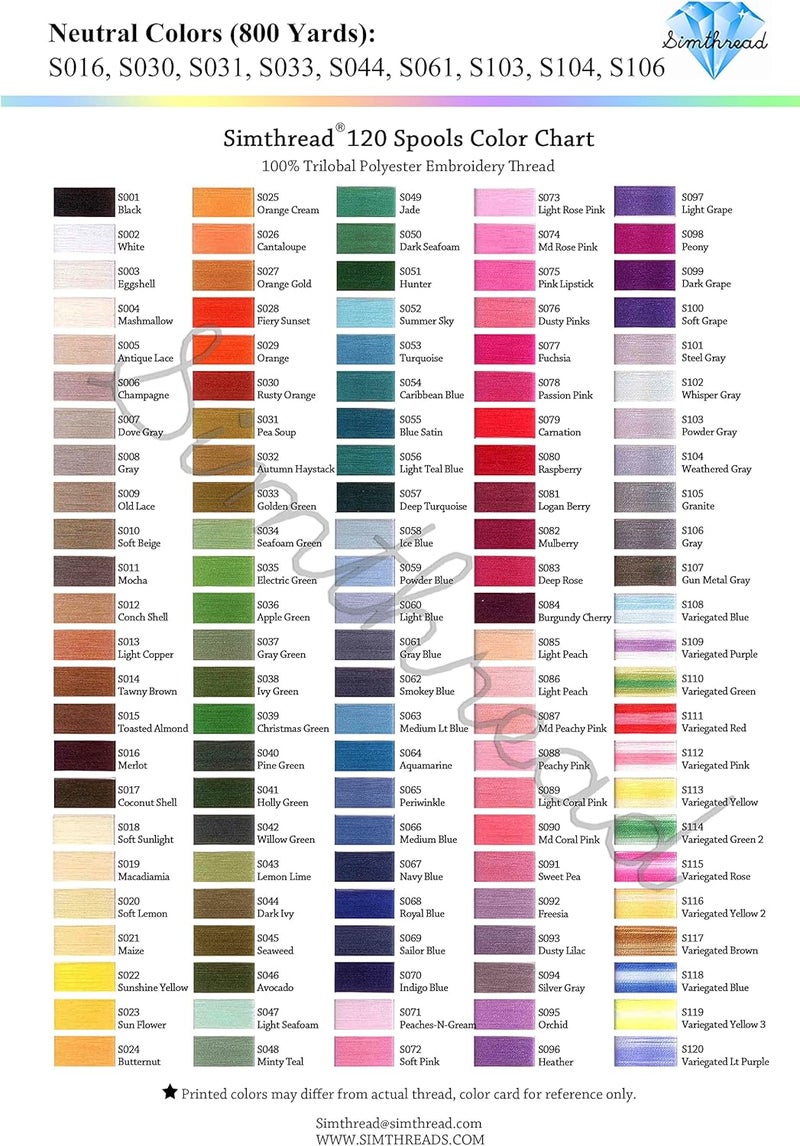 simthread Embroidery Thread with Storage Box - 12 Options - 800 Yards/Spools, 9 Neutral Colors for Embroidery and Sewing Machine - Image 5