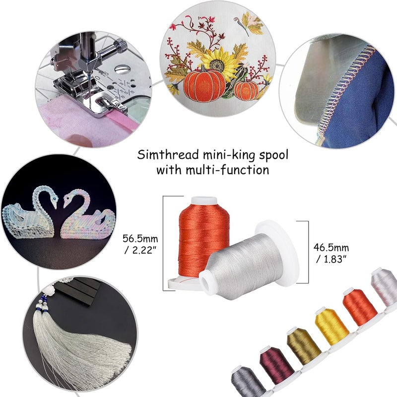 simthread Embroidery Thread with Storage Box - 12 Options - 800 Yards/Spools, 9 Neutral Colors for Embroidery and Sewing Machine - Image 3