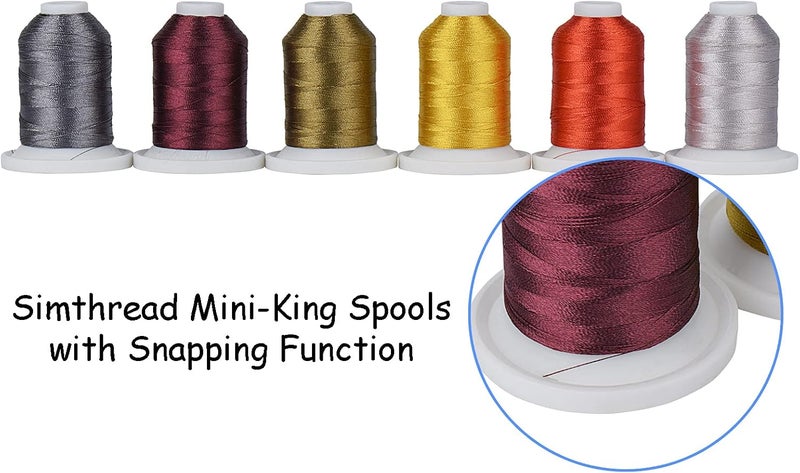 simthread Embroidery Thread with Storage Box - 12 Options - 800 Yards/Spools, 9 Neutral Colors for Embroidery and Sewing Machine - Image 4