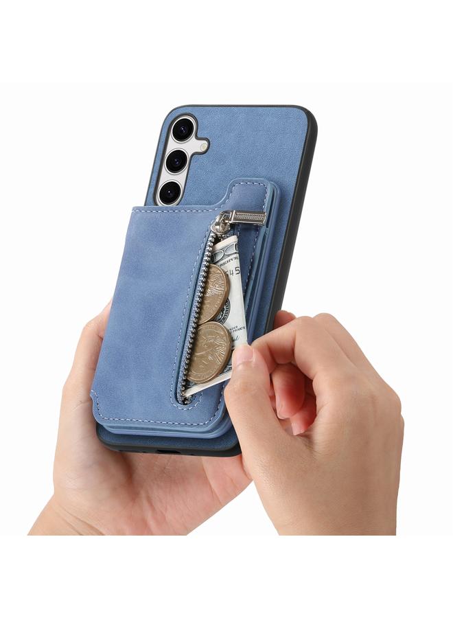 S-TOP Case For Samsung Galaxy S24 5G Retro MagSafe Zipper Wallet Card Bag Back Phone Case - Image 5