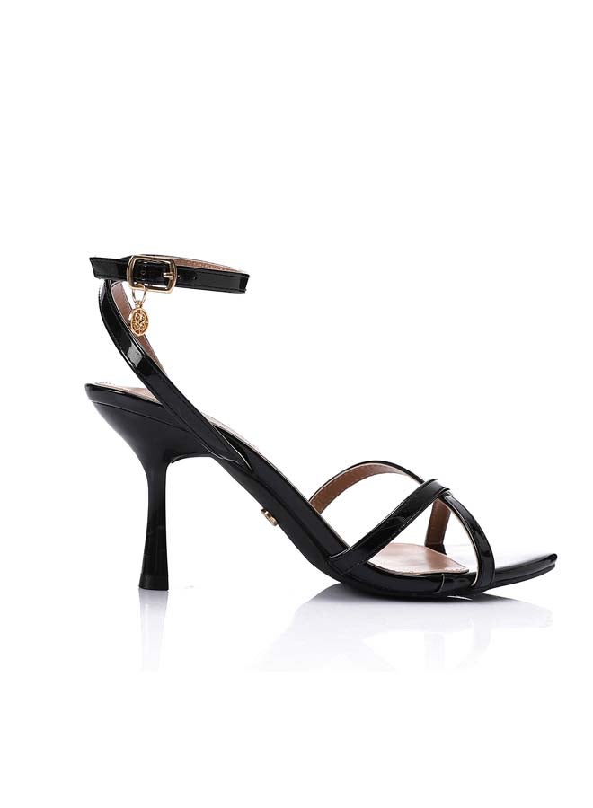 Cross Single Strap Sandal - Black