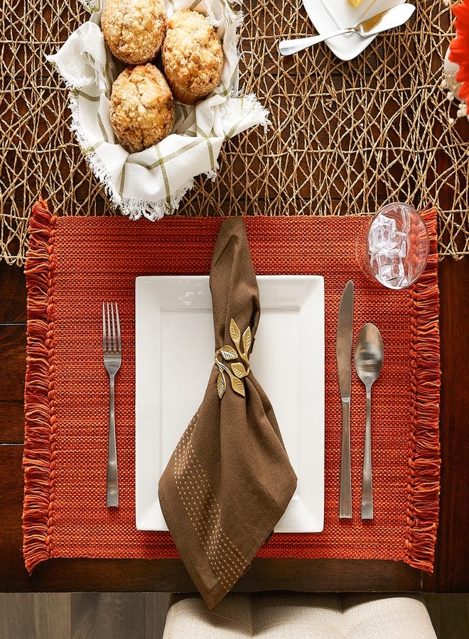 DII Variegated Tabletop Collection, Placemat Set3x19, Burnt Orange, 6 Piece - Image 5